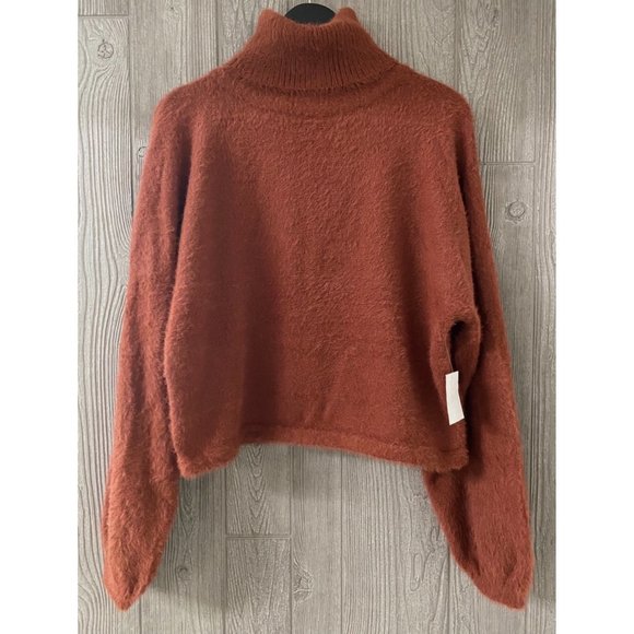 4Sienna Balloon Sleeve Eyelash Knit Turtleneck Sweater NEW - Picture 4 of 12